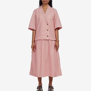 SOLD Ganni Cotton striped dress in Orangedotcom SZ 40 BNWT